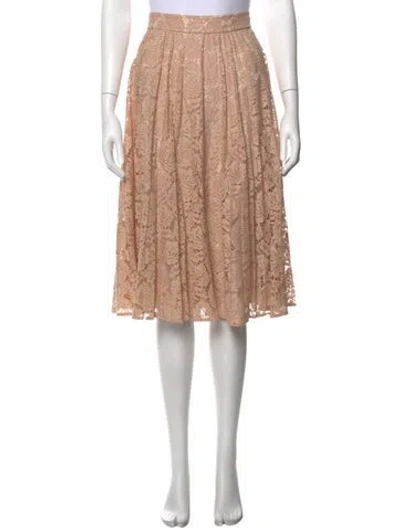 Pre-owned Kate Spade Lace Pattern Midi Length Skirt In Pink