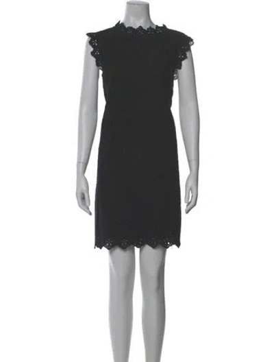 Pre-owned Kate Spade Lace Pattern Mini Dress In Black