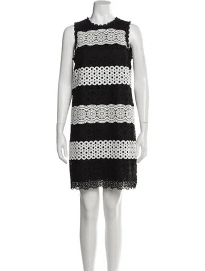 Pre-owned Kate Spade Lace Pattern Mini Dress In Black