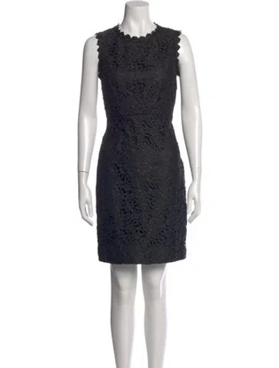 Pre-owned Kate Spade Lace Pattern Mini Dress In Black