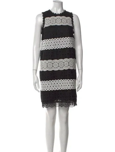 Pre-owned Kate Spade Lace Pattern Mini Dress In Black
