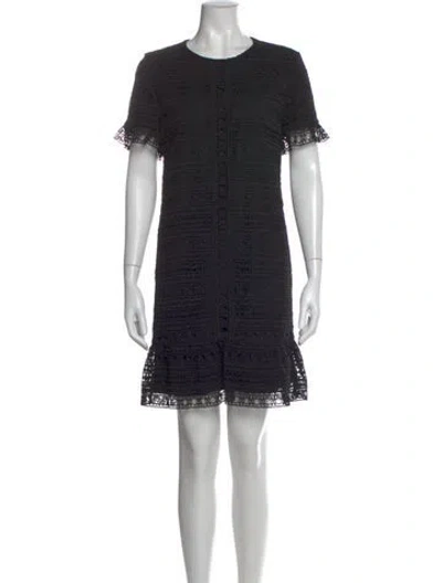 Pre-owned Kate Spade Lace Pattern Mini Dress In Black
