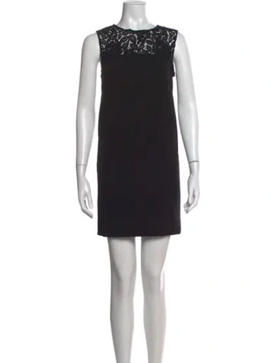 Pre-owned Kate Spade Lace Pattern Mini Dress In Black