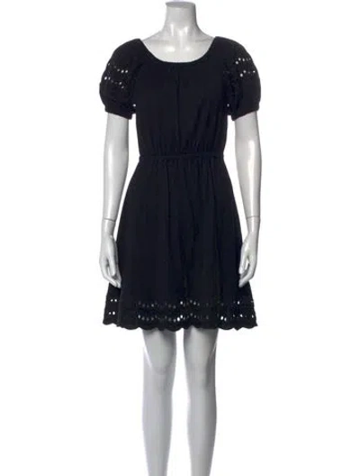 Pre-owned Kate Spade Lace Pattern Mini Dress In Black