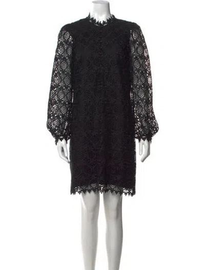Pre-owned Kate Spade Lace Pattern Mini Dress In Black
