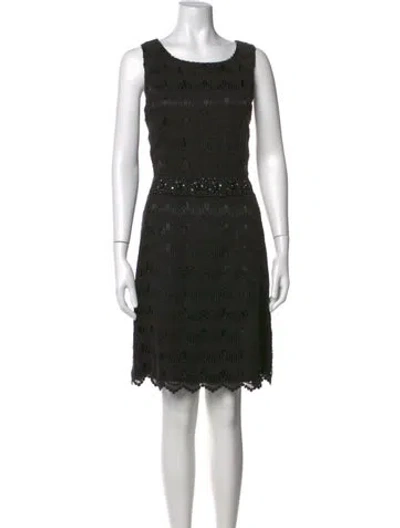 Pre-owned Kate Spade Lace Pattern Mini Dress In Black