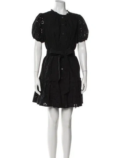 Pre-owned Kate Spade Lace Pattern Mini Dress In Black