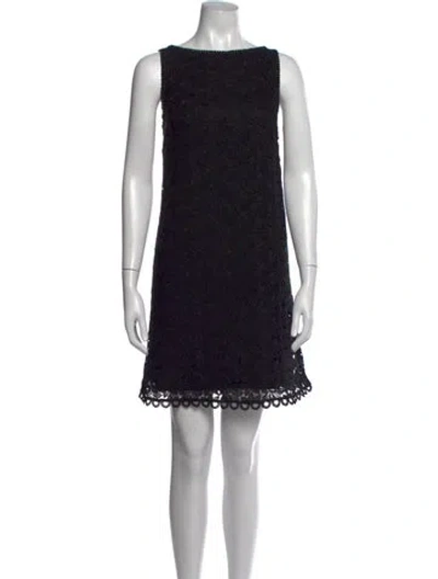 Pre-owned Kate Spade Lace Pattern Mini Dress In Black