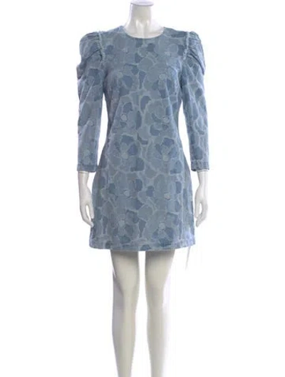 Pre-owned Kate Spade Lace Pattern Mini Dress In Blue