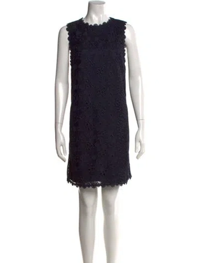 Pre-owned Kate Spade Lace Pattern Mini Dress In Blue