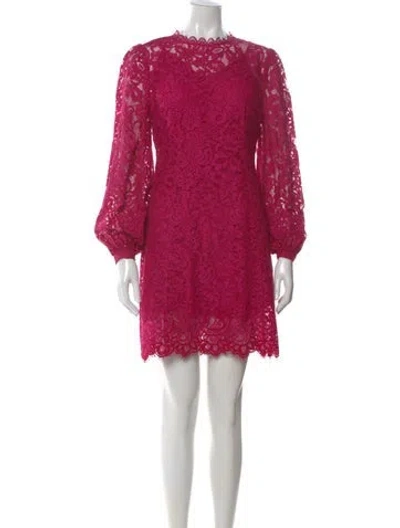 Pre-owned Kate Spade Lace Pattern Mini Dress In Pink
