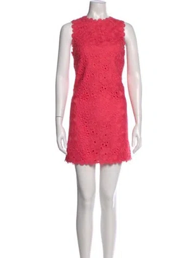 Pre-owned Kate Spade Lace Pattern Mini Dress In Pink