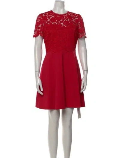Pre-owned Kate Spade Lace Pattern Mini Dress In Red