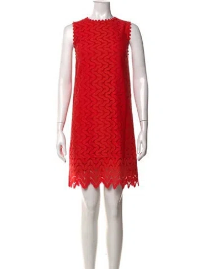 Pre-owned Kate Spade Lace Pattern Mini Dress In Red