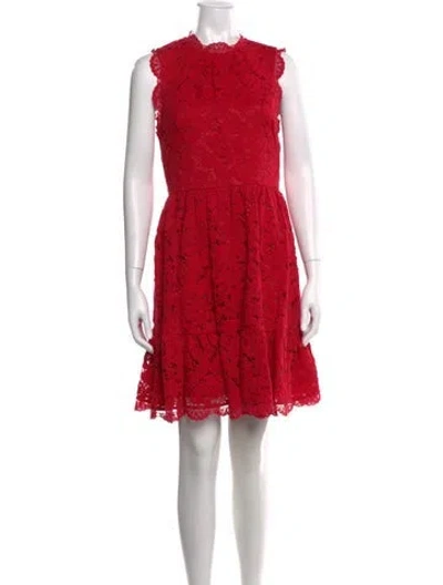 Pre-owned Kate Spade Lace Pattern Mini Dress W/ Tags In Red