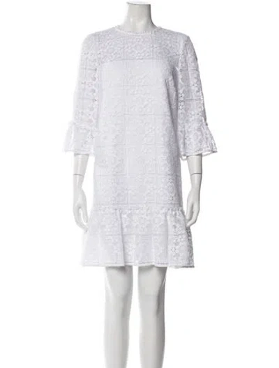 Pre-owned Kate Spade Lace Pattern Mini Dress W/ Tags In White
