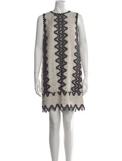 Pre-owned Kate Spade Lace Pattern Mini Dress In White