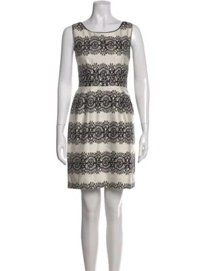 Pre-owned Kate Spade Lace Pattern Mini Dress In White