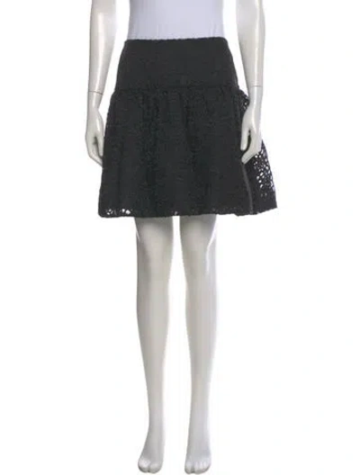 Pre-owned Kate Spade Lace Pattern Mini Skirt In Black