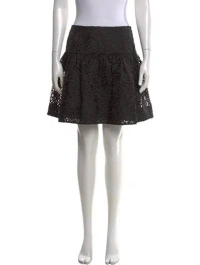 Pre-owned Kate Spade Lace Pattern Mini Skirt In Black