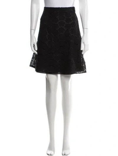 Pre-owned Kate Spade Lace Pattern Mini Skirt In Black