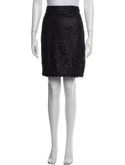 Pre-owned Kate Spade Lace Pattern Mini Skirt In Black