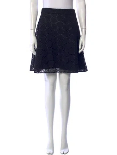 Pre-owned Kate Spade Lace Pattern Mini Skirt In Black