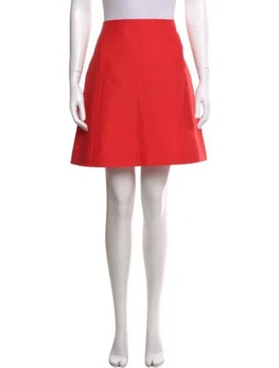 Pre-owned Kate Spade Lace Trim Embellishment Mini Skirt In Red
