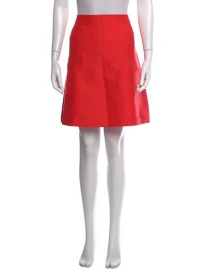 Pre-owned Kate Spade Lace Trim Embellishment Mini Skirt In Red
