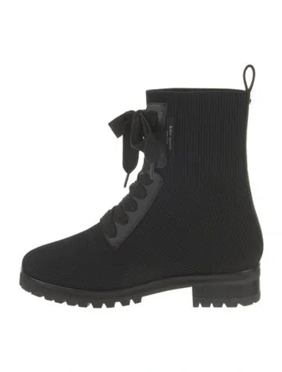 Pre-owned Kate Spade Lace-up Boots In Black