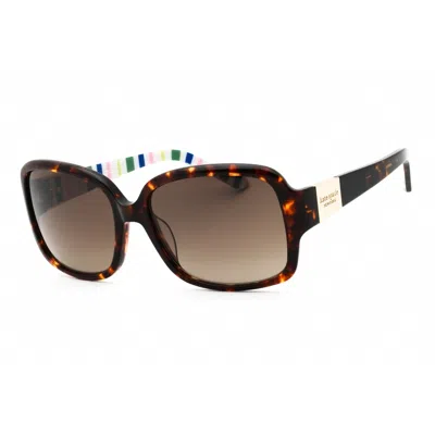 Kate Spade Ladies Black Rectangular Sunglasses Lulus In Brown