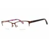 Kate Spade Ladies Brown Rectangular Eyeglass Frames Marnie In Brown