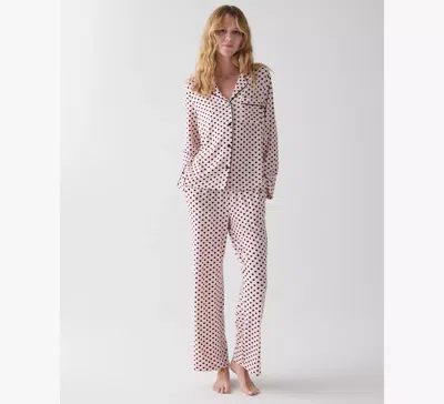 Kate Spade Lady Dot Long Pajama In Pink