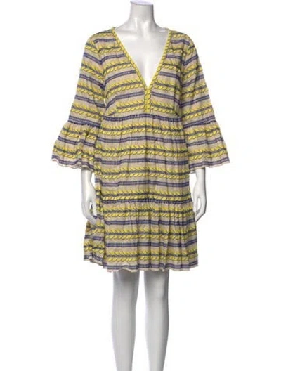 Pre-owned Kate Spade Lamb Leather Mini Dress In Multi