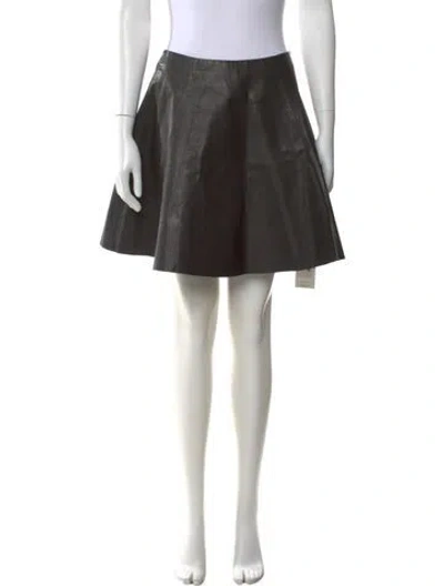 Pre-owned Kate Spade Lamb Leather Mini Skirt In Black