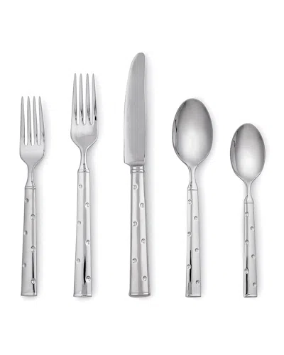 Kate Spade Larabee Dot 5-piece Flatware Set In Silver