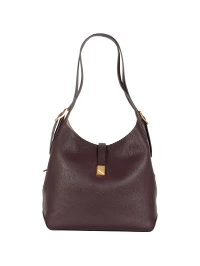 Kate Spade Large Deco Textured Buckle Shoulder Bag In Brown