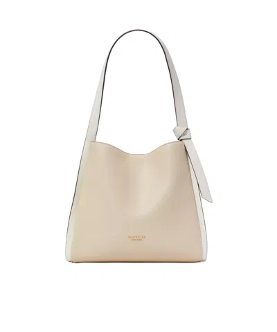 Kate Spade Large Knott Leather Shoulder Bag In Nude