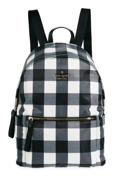 Kate Spade Large Recycled Polyester Backpack In Black Multi.