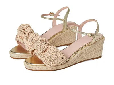 Kate Spade Leandra Raffia Espadrille Wedge Sandal In Gold