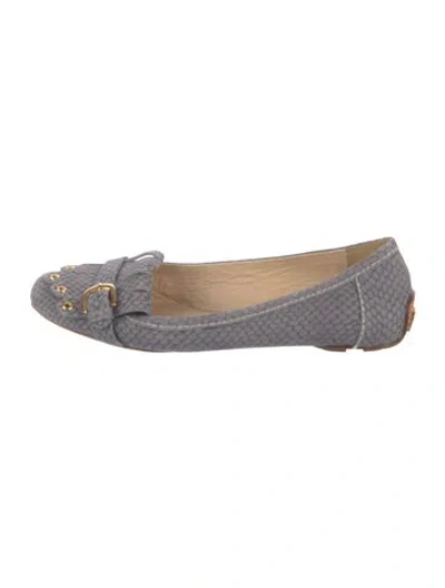 Pre-owned Kate Spade Leather Animal Print Loafers In Purple