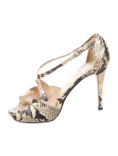 Pre-owned Kate Spade Leather Animal Print Pumps In Neutral