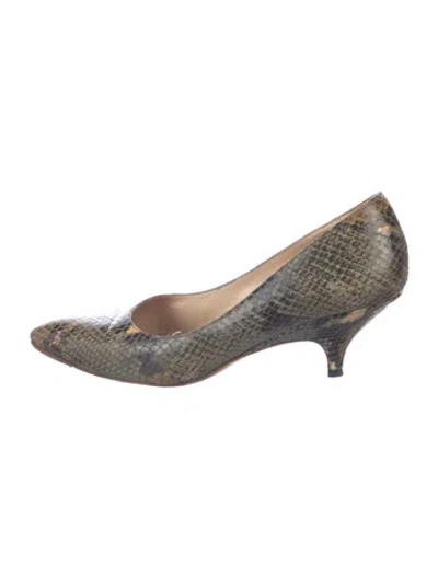 Pre-owned Kate Spade Leather Animal Print Pumps In Neutral