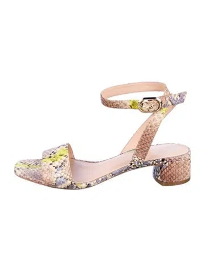 Pre-owned Kate Spade Leather Animal Print Sandals In Neutral