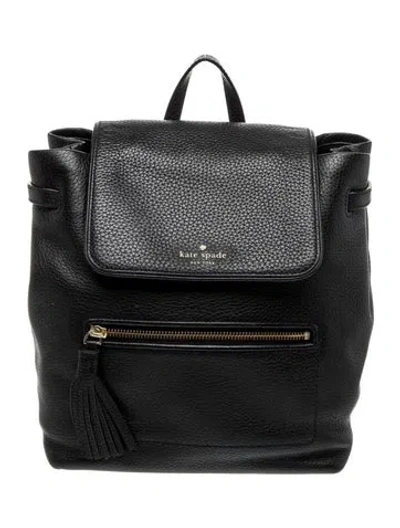 Pre-owned Kate Spade Leather Backpack In Black