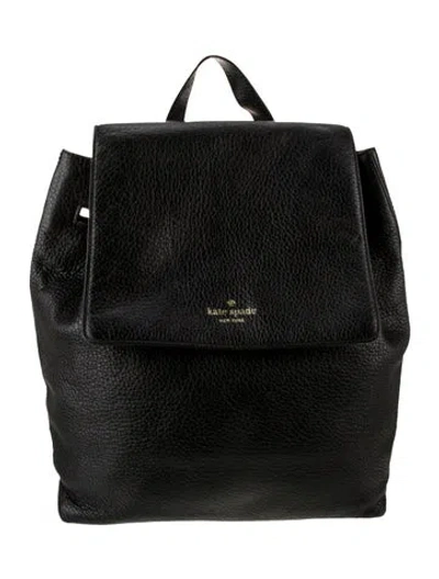 Pre-owned Kate Spade Leather Backpack In Black