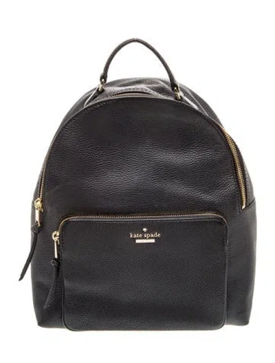 Pre-owned Kate Spade Leather Backpack In Black