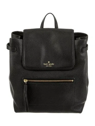 Pre-owned Kate Spade Leather Backpack In Black