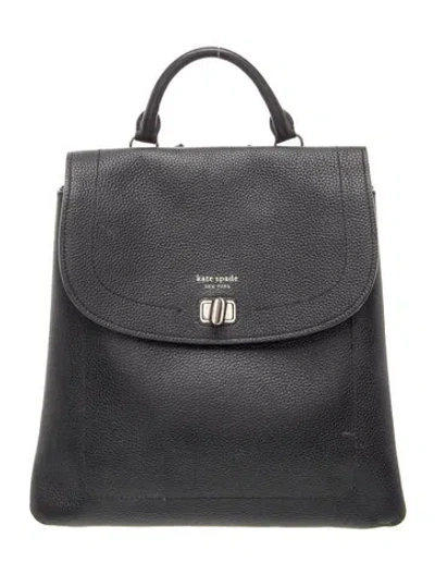 Pre-owned Kate Spade Leather Backpack In Black