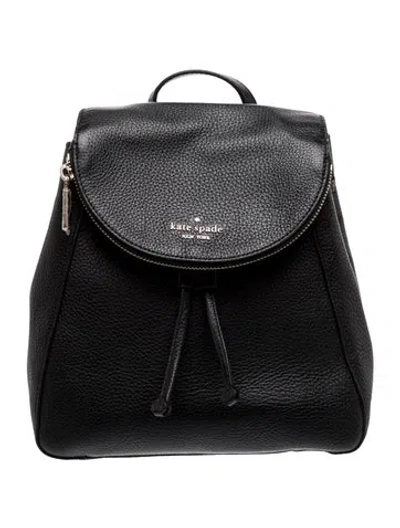 Pre-owned Kate Spade Leather Backpack In Black